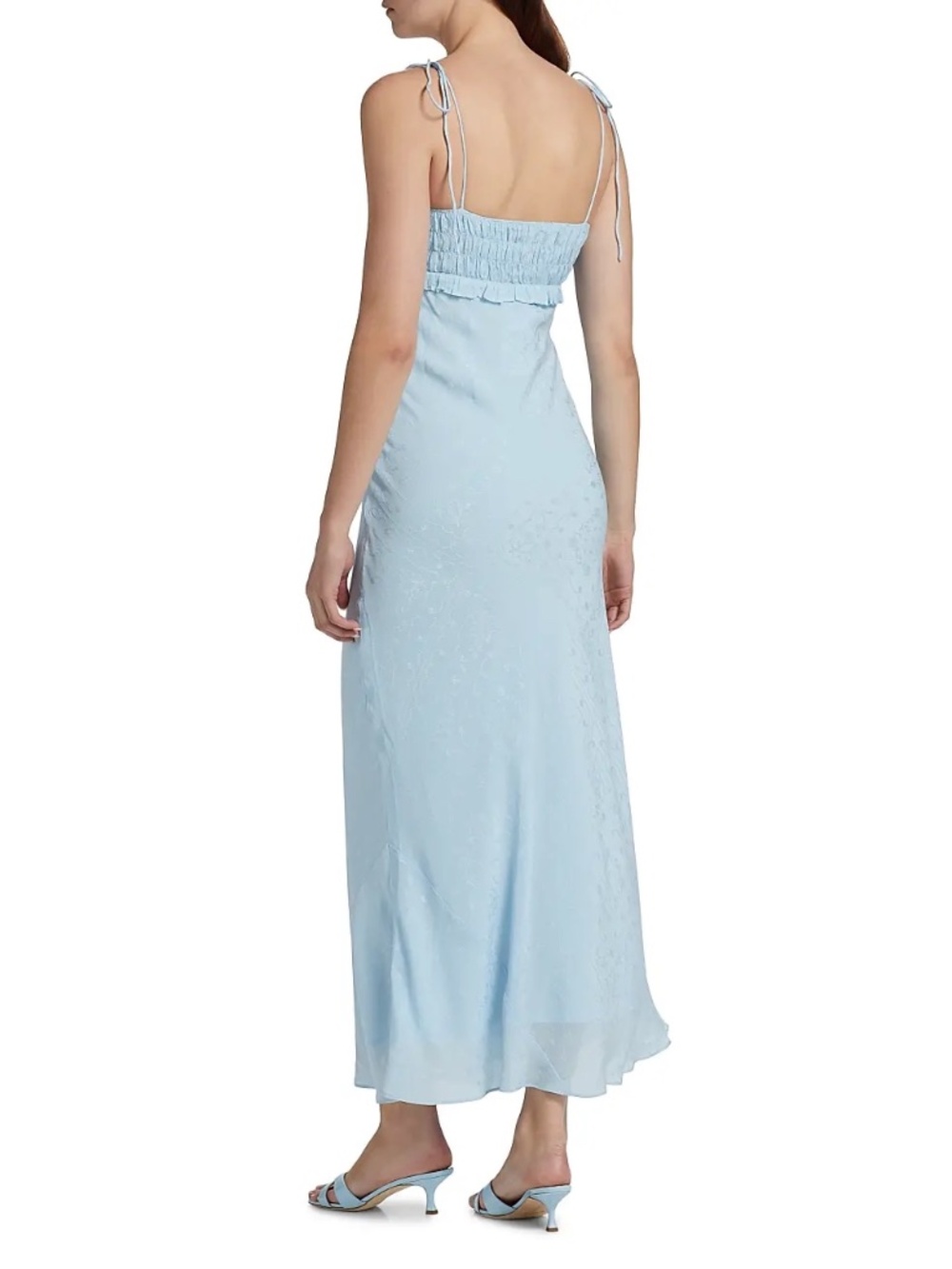 NWT Damson Madder Isabella Slip Maxi Dress Blue Monika Jacquard Cherries - Picture 3 of 8